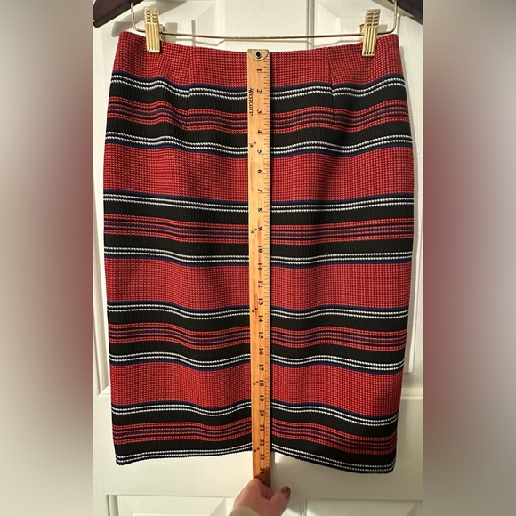 WORTH 2 Career Workwear Patriotic Nautical Navy Flame Red Marlin Pencil Skirt - Picture 12 of 14